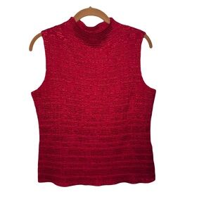 Casual Corner Vibrant Red Textured Top